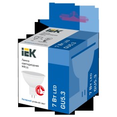 Лампа светодиодная MR16 софит 7Вт 230В 6500К GU5.3 IEK