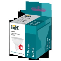 Лампа светодиодная MR16 софит 7Вт 230В 4000К GU5.3 IEK