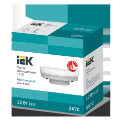 Лампа светодиодная T110 таблетка 12Вт 230В 4000К GX70 IEK