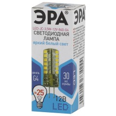 LED лампа JC-3,5W-12V-840-G4 (диод, капсула, 3,5Вт, нейтр, G4)