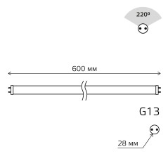 Лампа Gauss Basic T8 10W 780lm 4000K G13 600mm стекло LED 1/20