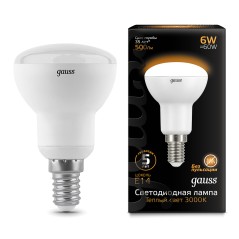 Лампа светодиодная LED 6 Вт 500 лм 3000К грибок R50 теплый E14 AC 220В Black Gauss