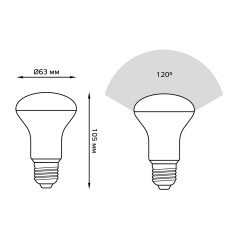 Лампа светодиодная LED 9 Вт 700 лм 4100К грибок R63 нейтральный E27 AC 220В Black Gauss