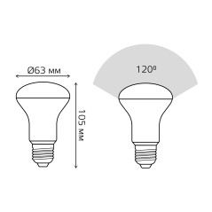 Лампа светодиодная LED 9 Вт 660 лм 3000К грибок R63 теплый E27 AC 220В Black Gauss