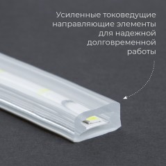 Лента светодиодная, 60SMD(2835)/m 4.4W/m 230V IP65 100m, 2700К, LS704 с 2 сетевыми шнурами, 2 заглушками, 2 коннекторами,10 креп