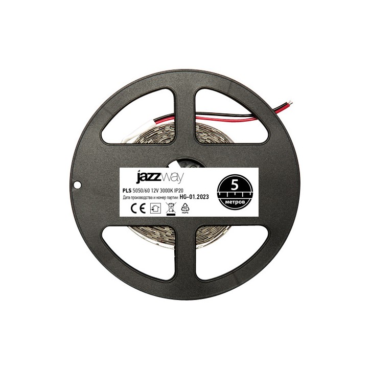 Лента PLS 5050/60-12V 3000K IP20 (5м) Jazzway