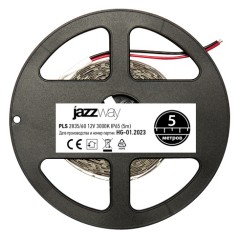 Лента PLS 2835/ 60-12V 3000K IP65 -5m (теплый белый) Jazzway