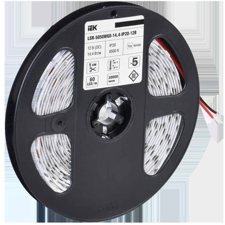 Лента светодиодная 5м LSR-5050W60-14,4-IP20-12В IEK Лента светодиодная 5м LSR-5050W60-14,4-IP20-12В IEK