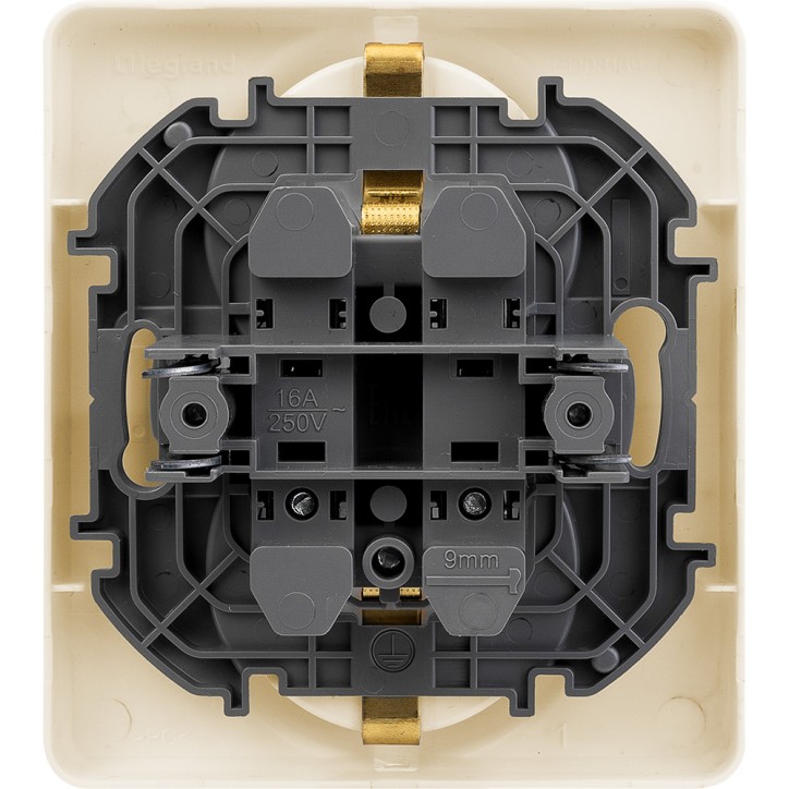 Розетка 2 x 2К+З немецкий стандарт 16 А 250 В~ INSPIRIA слоновая кость