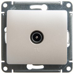 GLOSSA Розетка телевизионная TV проходная 4DB перламутр в рамку