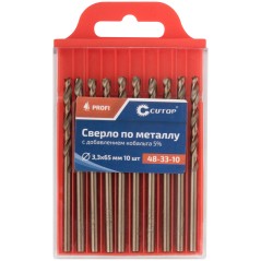 Сверло по металлу Cutop Profi с кобальтом 5%, 3.3X65 мм (10 шт)