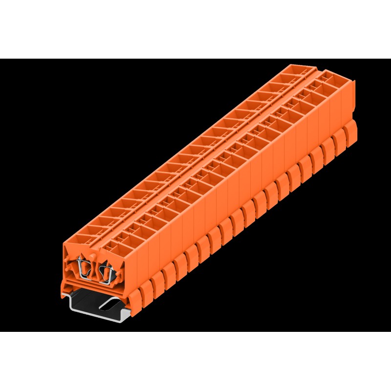 Клемма TB 2-2 на DIN-35, фронт.подключение, сечение 2,5 мм. кв., оранжевая