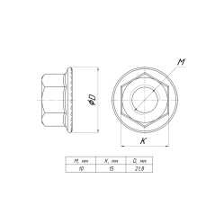 Гайка с фланцем М10 TDZ (100 шт)