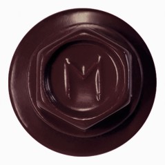 Саморез кровельный 4.8х35 RAL3011 сверло №1 шайба d-14мм с EPDM прокладкой