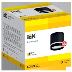 LIGHTING Светильник 4016 накладной потолочный под лампу GX53 черный IEK