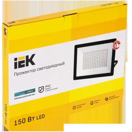 Прожектор светодиодный СДО 06-150 IP65 4000К черный IEK