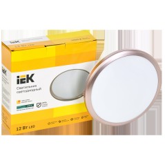 Светильник LED ДПБ 3201 12Вт IP54 4000K круг роз. золото IEK