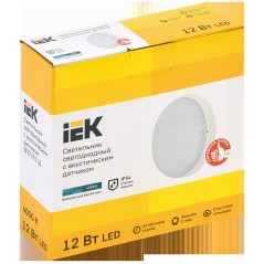 Светильник светодиодный ДПО 2011Д 12Вт IP54 4000К круг белый с акустическим датчиком IEK