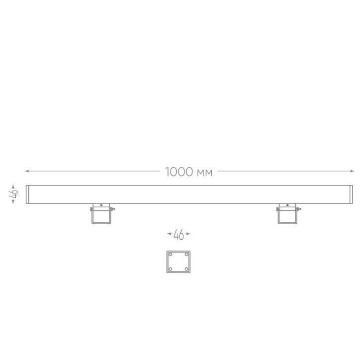 Светодиодный линейный прожектор, 18LED 6400К, 1000x46x46mm, 18W 85-265V, IP65, LL-889, артикул 32200