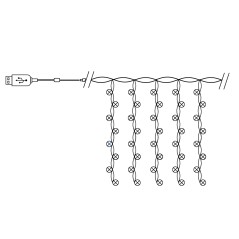 Гирлянда USB 240 LED 2*2м, 2700K, IP20 , сетевой шнур 2м в комплекте, CL590