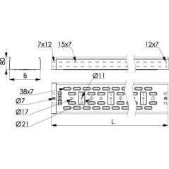 Лоток листовой 300х80 L-2000мм цинк-ламельный