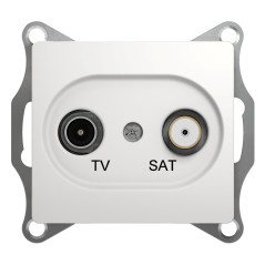 GLOSSA Розетка телевизионная TV-SAT проходная в рамку 4дБ белая