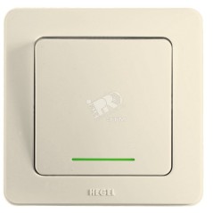 Выключатель одноклавишный скрытый с индикацией слоновая кость 10А