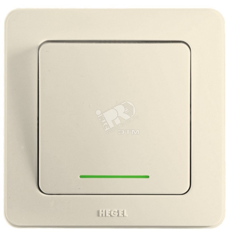 Выключатель одноклавишный скрытый с индикацией слоновая кость 10А