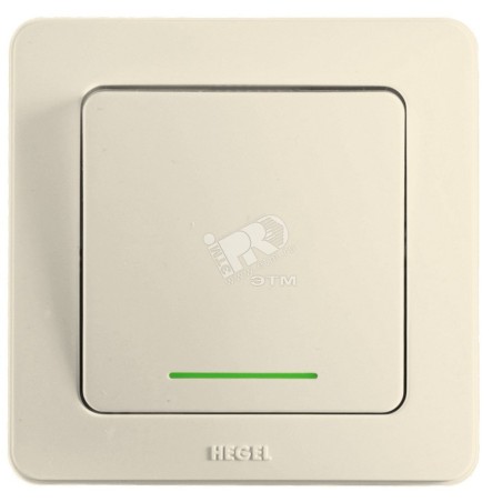 Выключатель одноклавишный скрытый с индикацией слоновая кость 10А