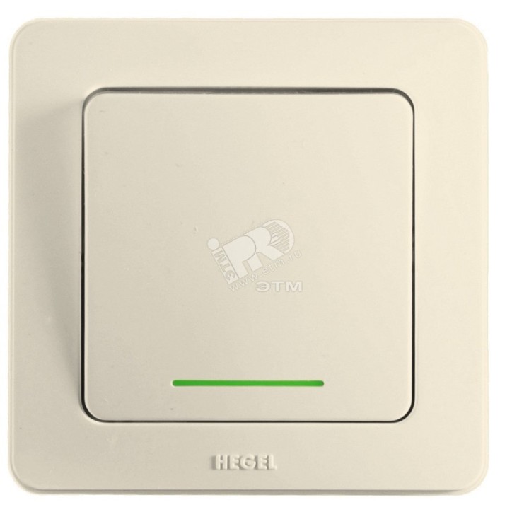 Выключатель одноклавишный скрытый с индикацией слоновая кость 10А