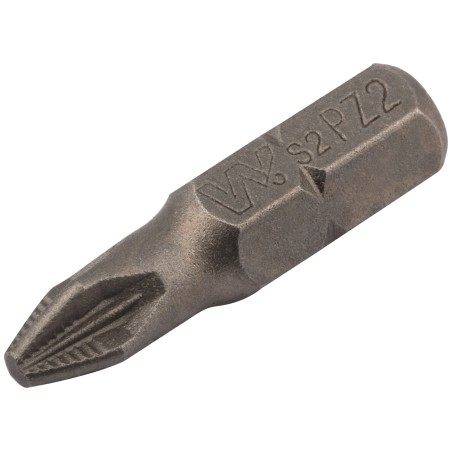 Биты 20 шт, сталь S2, с насечкой, Профи PZ 2x25 мм