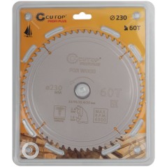 Диск пильный по дереву с тефлоновым покрытием 60Т, Profi plus, 230x1,6/2,4x32/30/25,4/20 мм