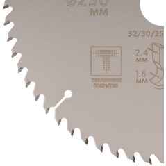 Диск пильный по дереву с тефлоновым покрытием 60Т, Profi plus, 230x1,6/2,4x32/30/25,4/20 мм