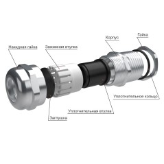 Ввод кабельный ВК-ЛР-М18-10-L10 IP66/IP67/IP68