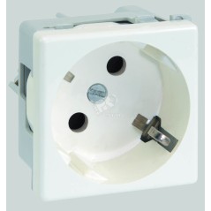 Розетка 2P+E Schuko, 16А 250В, 45х45мм, винтовые клеммы, SC, красный