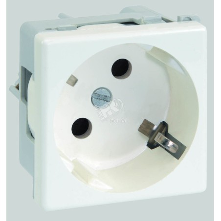 Розетка 2P+E Schuko, 16А 250В, 45х45мм, винтовые клеммы, SC, красный