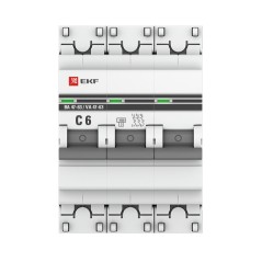 Автоматический выключатель ВА 47-63, 3P 6А (C) 4,5kA EKF PROxima