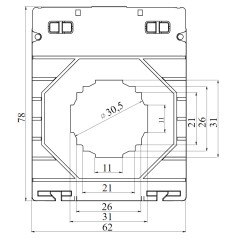 Трансформатор тока CT30 150A, класс 0.2, 1ВА