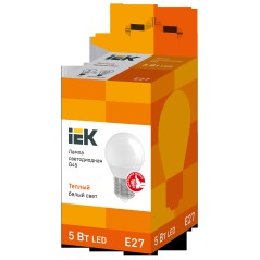 Лампа светодиодная G45 шар 5Вт 230В 3000К E27 IEK