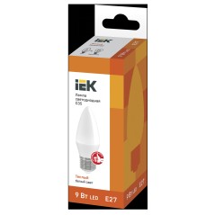 Лампа светодиодная C35 свеча 9Вт 230В 3000К E27 IEK