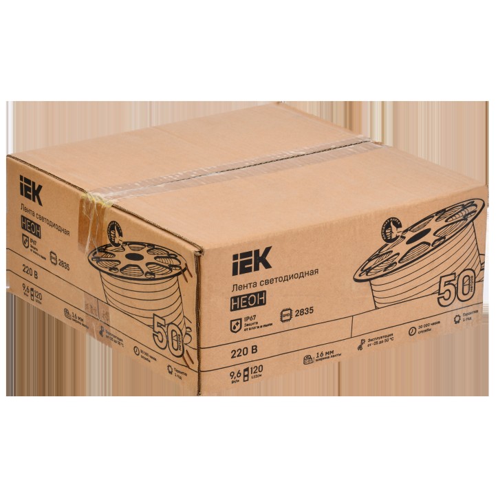 Лента светодиодная ''неон'' 50м LSR-2835P120-9,6-IP67-220В IEK Лента светодиодная ''неон'' 50м LSR-2835P120-9,6-IP67-220В IEK