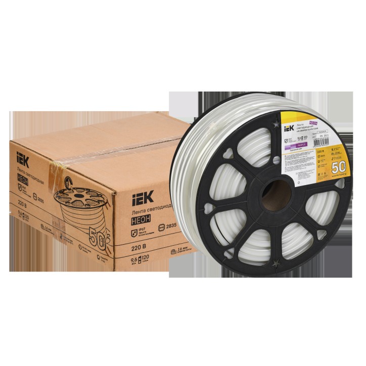 Лента светодиодная ''неон'' 50м LSR-2835P120-9,6-IP67-220В IEK Лента светодиодная ''неон'' 50м LSR-2835P120-9,6-IP67-220В IEK