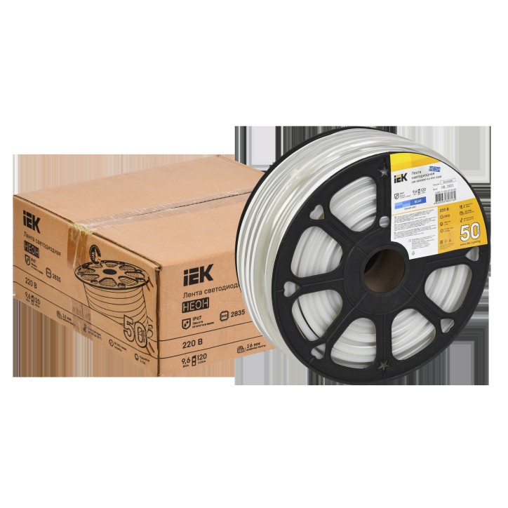 Лента светодиодная ''неон'' 50м LSR-2835B120-9,6-IP67-220В IEK Лента светодиодная ''неон'' 50м LSR-2835B120-9,6-IP67-220В IEK