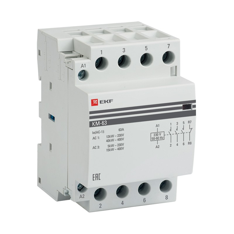 Контактор модульный КМ 63А 3NО+NC (3 мод)