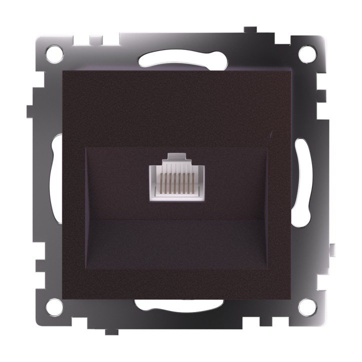 Розетка компьютерная одноместная RJ-45 (механизм), серия Катрин, шоколад Stekker Розетка компьютерная одноместная RJ-45 (механизм), серия Катрин, шоколад Stekker