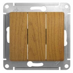 GLOSSA Выключатель трехклавишный в рамку дуб схема 3