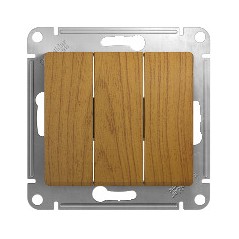 GLOSSA Выключатель трехклавишный в рамку дуб схема 3