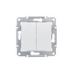 Sedna Выключатель двухклавишный в рамку белый сх.5