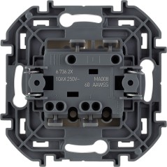 Выключатель двухклавишный - Legrand Inspiria - 10А 250В безвинтовые зажимы - слоновая кость