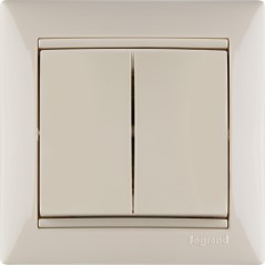 VALENA Выключатель двухклавишный в рамку слоновая кость